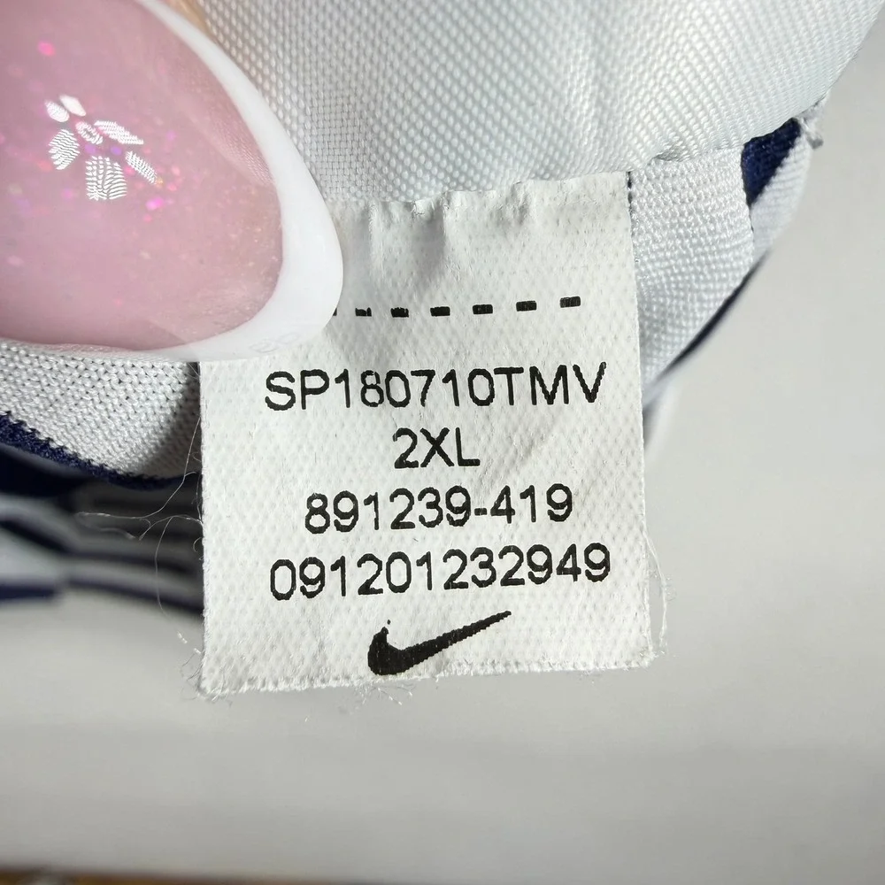 Nike Golf Dri-FIT Polo Shirts Mens 2XL Navy Blue White Striped 2 Pack 891239-419